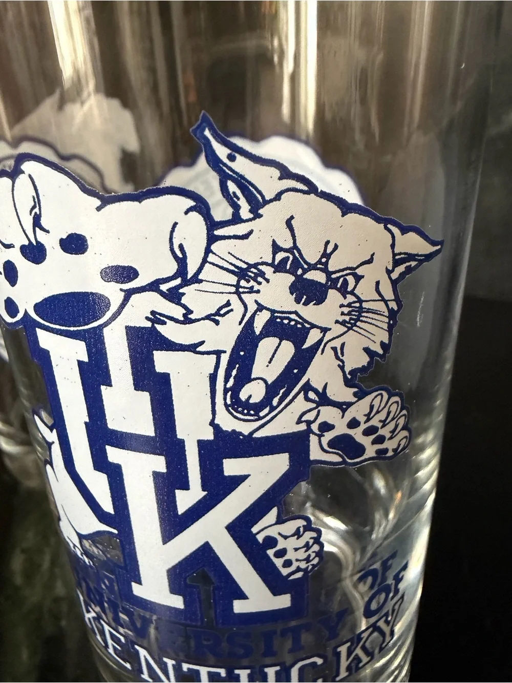 Pen tongue! Kentucky Wildcats Glass Tumblers Set of 2 Blue White United We Stand